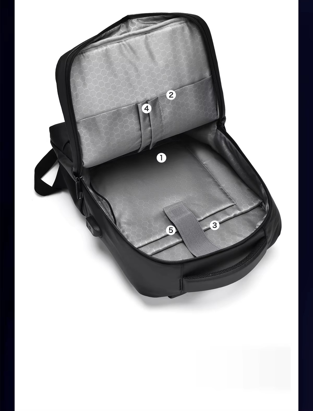 Water-Resistant USB Business Travel Oxford Business Backpack product detail
