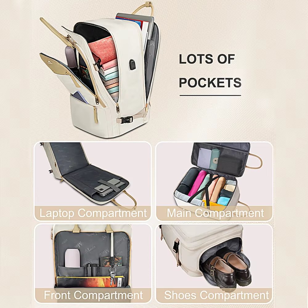Water-Resistant Business Travel Nylon Laptop Backpack product detail