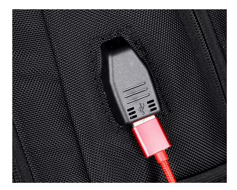 Large Capacity USB Business Travel School Nylon Laptop Backpack product detail