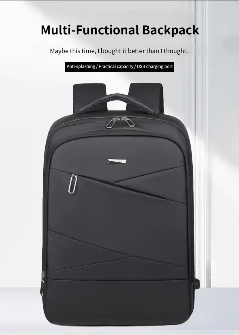 Water-Resistant Large Capacity USB Business Travel Oxford Laptop Backpack product detail