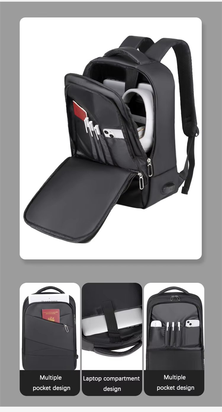 Water-Resistant Large Capacity USB Business Travel Oxford Laptop Backpack product detail