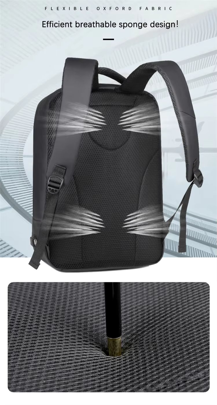 Water-Resistant Large Capacity USB Business Travel Oxford Laptop Backpack product detail