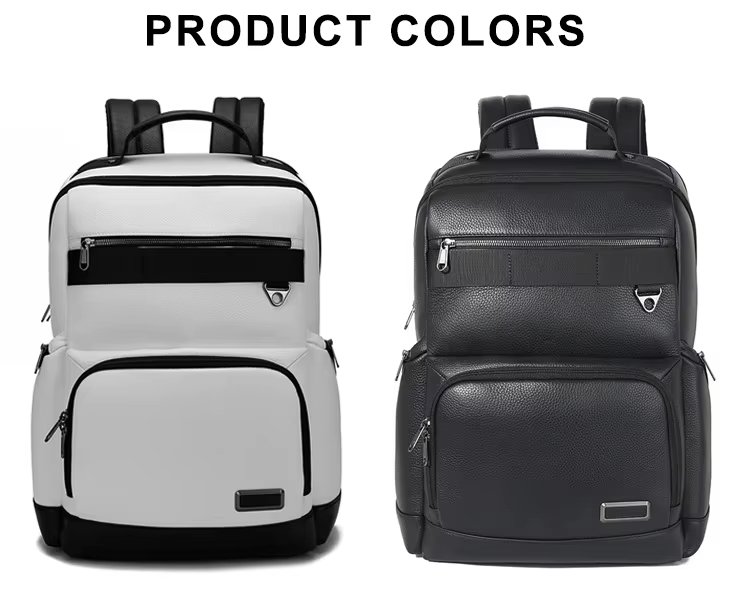 Anti-Theft Water-Resistant Large Capacity Modern Business Leather Laptop Backpack product detail