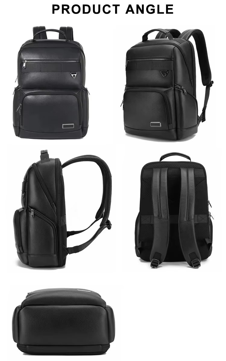 Anti-Theft Water-Resistant Large Capacity Modern Business Leather Laptop Backpack product detail