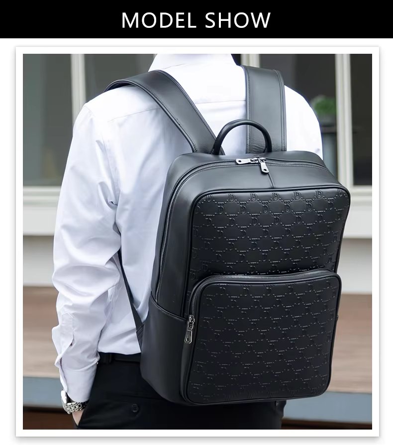 Water-Resistant Travel Leather Laptop Backpack product detail