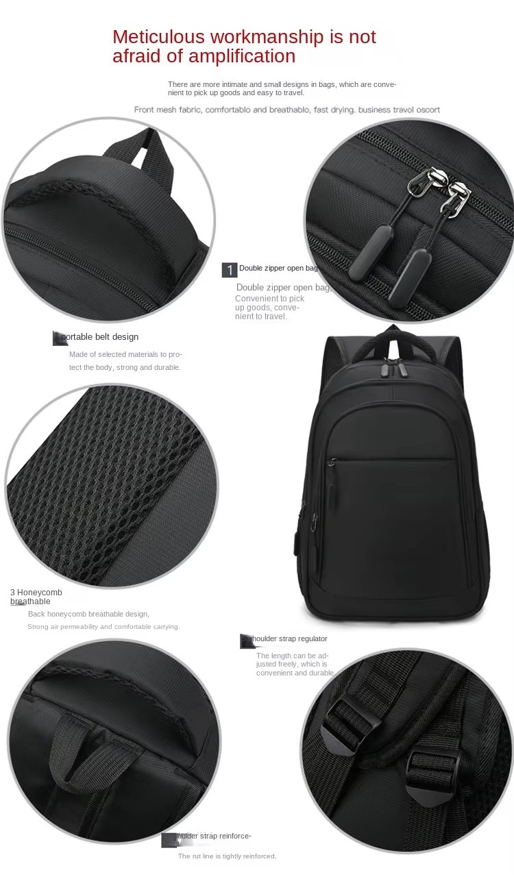 Water-Resistant Large Capacity Vintage Outdoor Business Oxford Backpack product detail