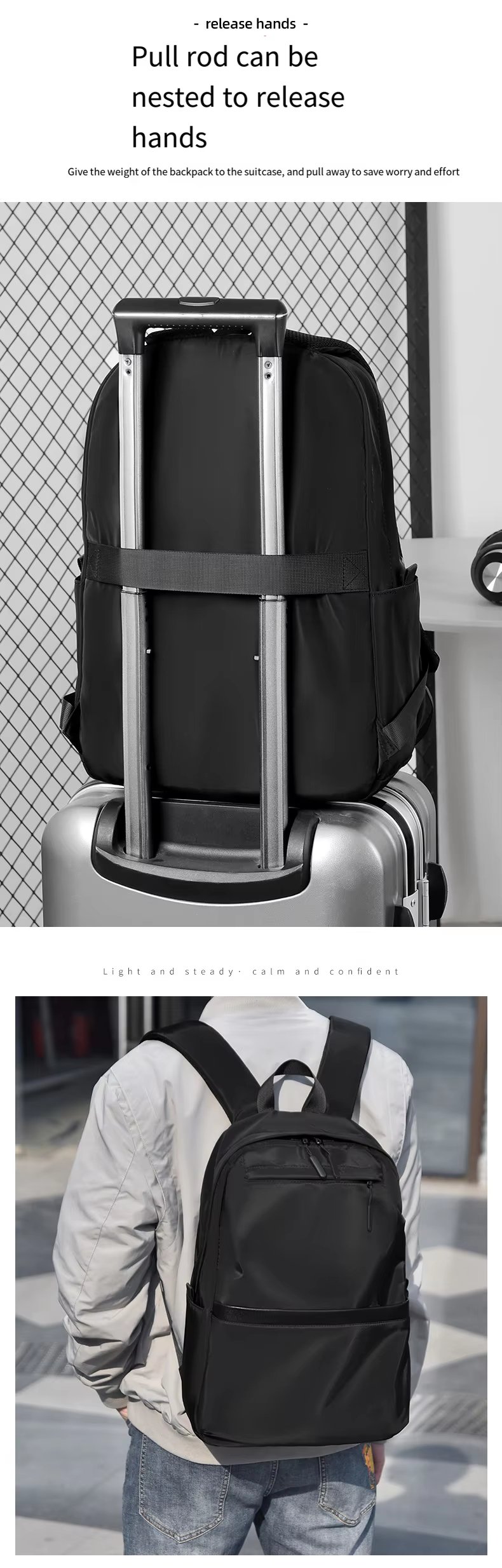 Water-Resistant Outdoor Business Travel School Oxford Business Casual Backpack product detail