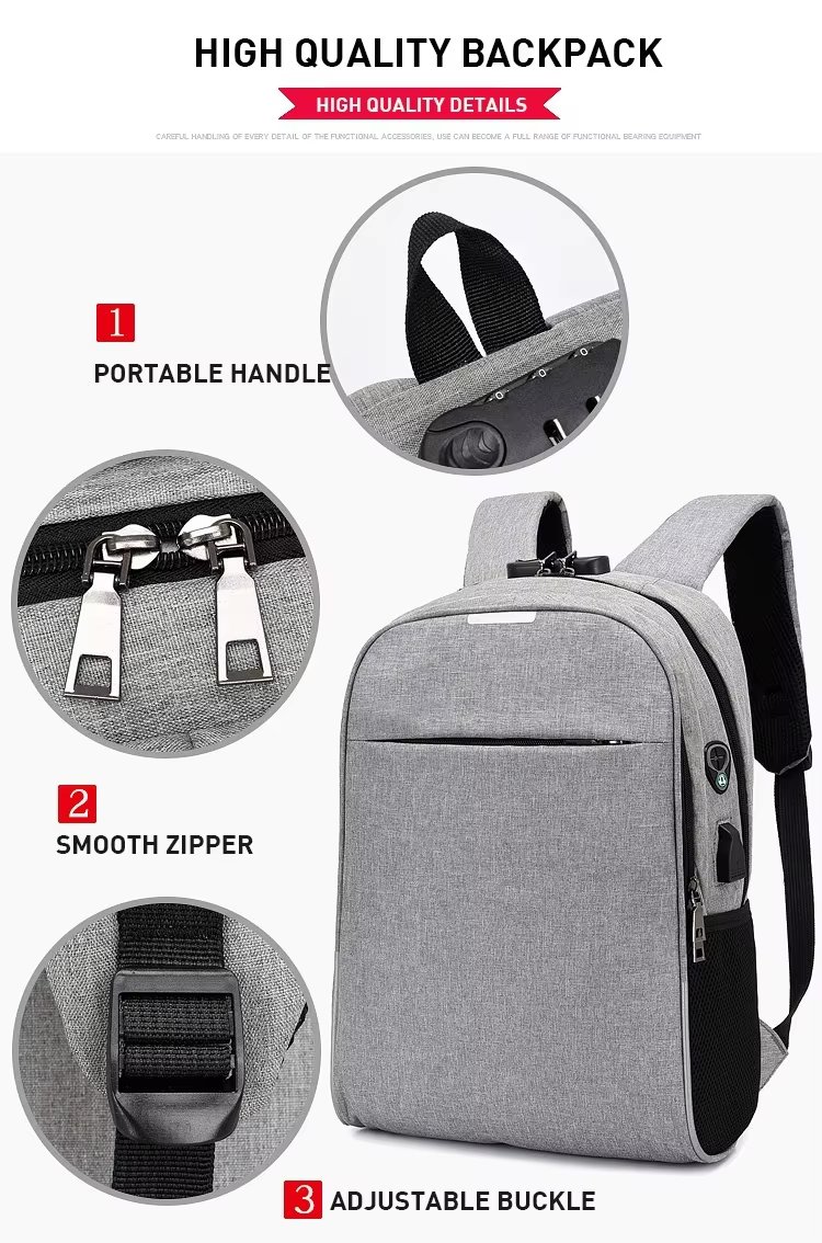 Anti-Theft Water-Resistant Large Capacity Lightweight USB Oxford Laptop Backpack product detail