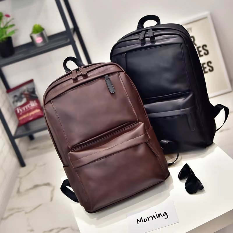 Water-Resistant Large Capacity Modern Outdoor Business PU Leather Business Casual Backpack product detail