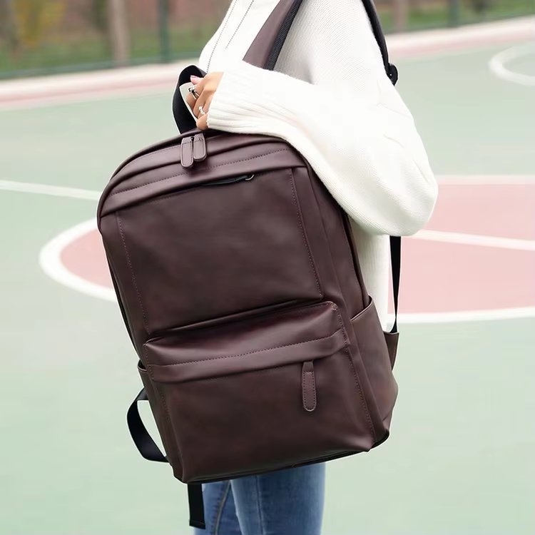 Water-Resistant Large Capacity Modern Outdoor Business PU Leather Business Casual Backpack product detail