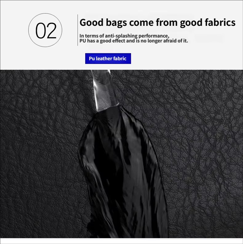 Water-Resistant Modern Business Travel School PU Leather Laptop Backpack product detail
