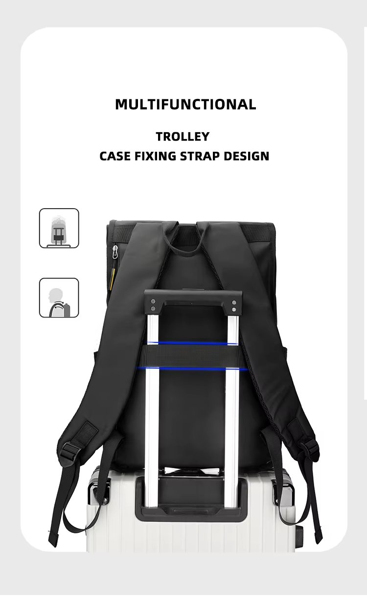 Large Capacity Outdoor Business Travel School Nylon Roll Top Backpack product detail