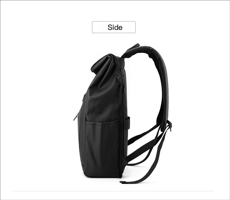 Large Capacity Outdoor Business Travel School Nylon Roll Top Backpack product detail