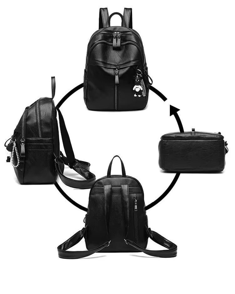 Modern Casual PU Leather Casual Backpack product detail