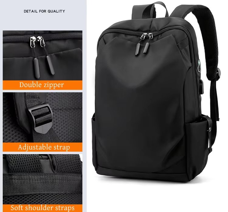 Anti-Theft Water-Resistant USB Modern Business Nylon Laptop Backpack product detail