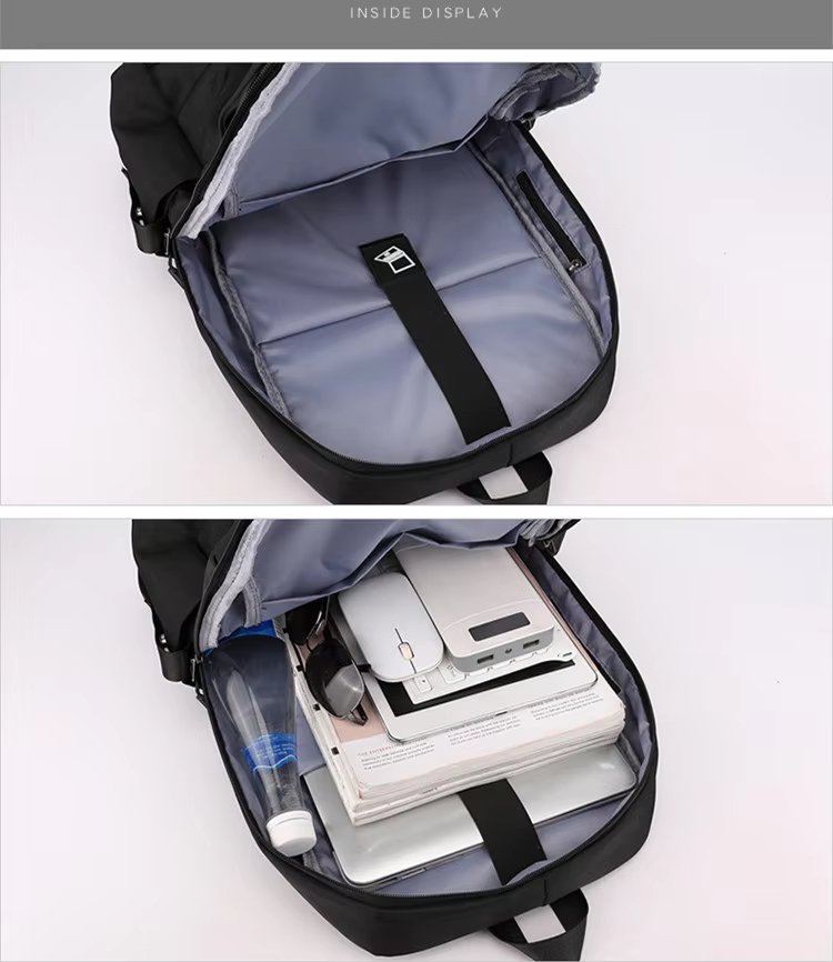 Anti-Theft Water-Resistant USB Modern Business Nylon Laptop Backpack product detail