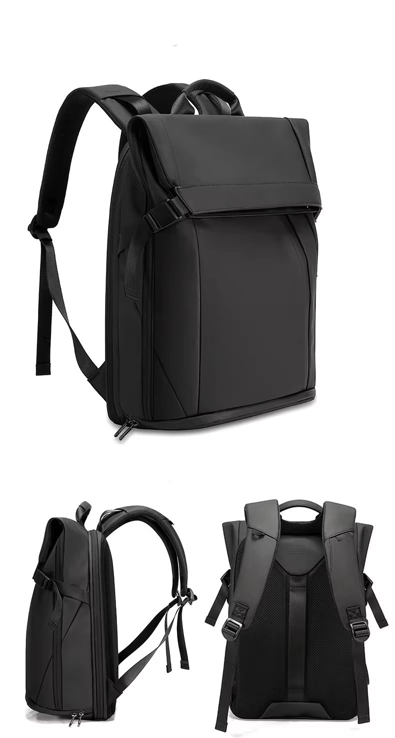 Anti-Theft Water-Resistant Business Casual PU Leather Laptop Backpack product detail