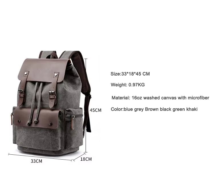 Water-Resistant Outdoor Casual Canvas Laptop Backpack product detail