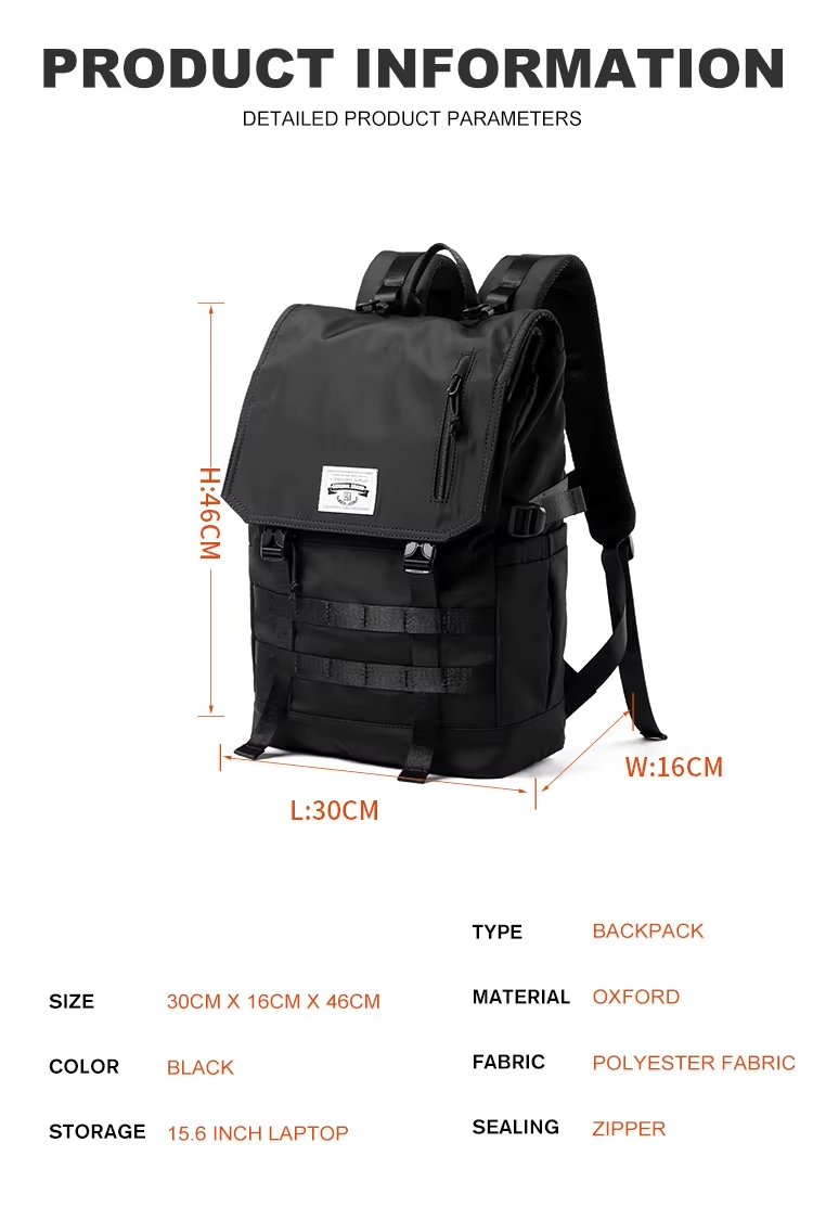 Anti-Theft Water-Resistant Large Capacity Expandable Outdoor Oxford Roll Top Backpack product detail
