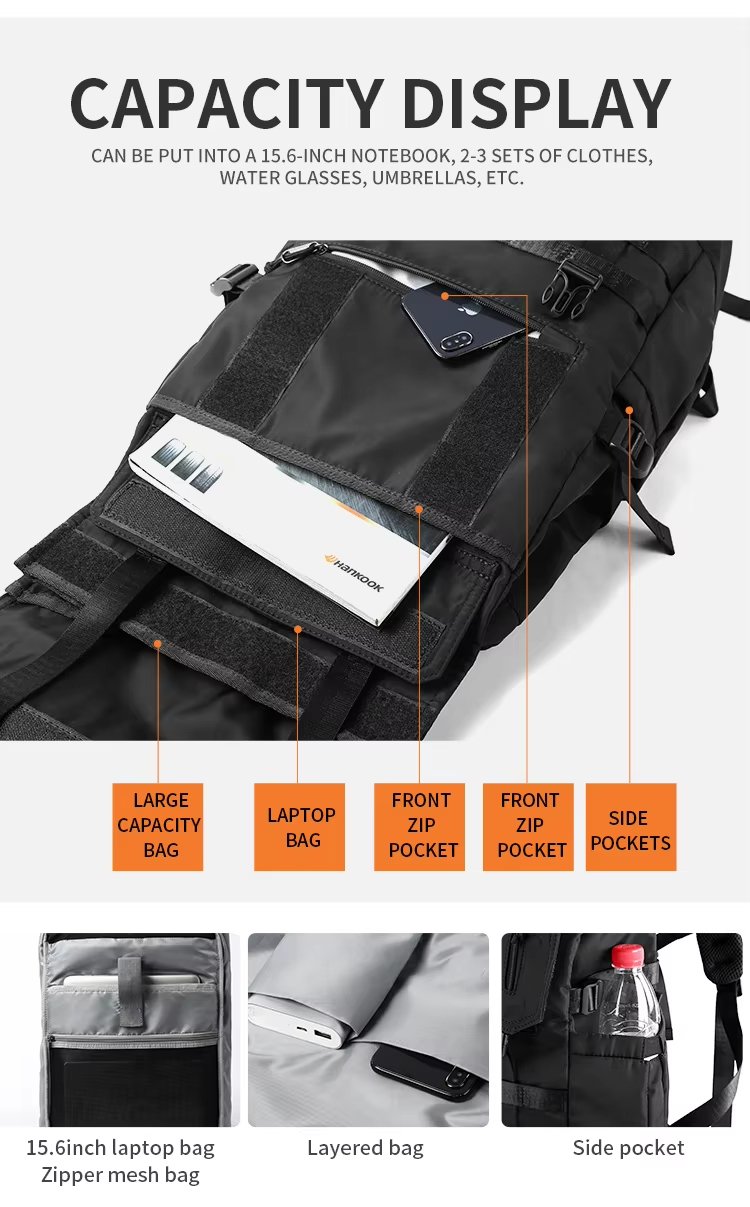 Anti-Theft Water-Resistant Large Capacity Expandable Outdoor Oxford Roll Top Backpack product detail