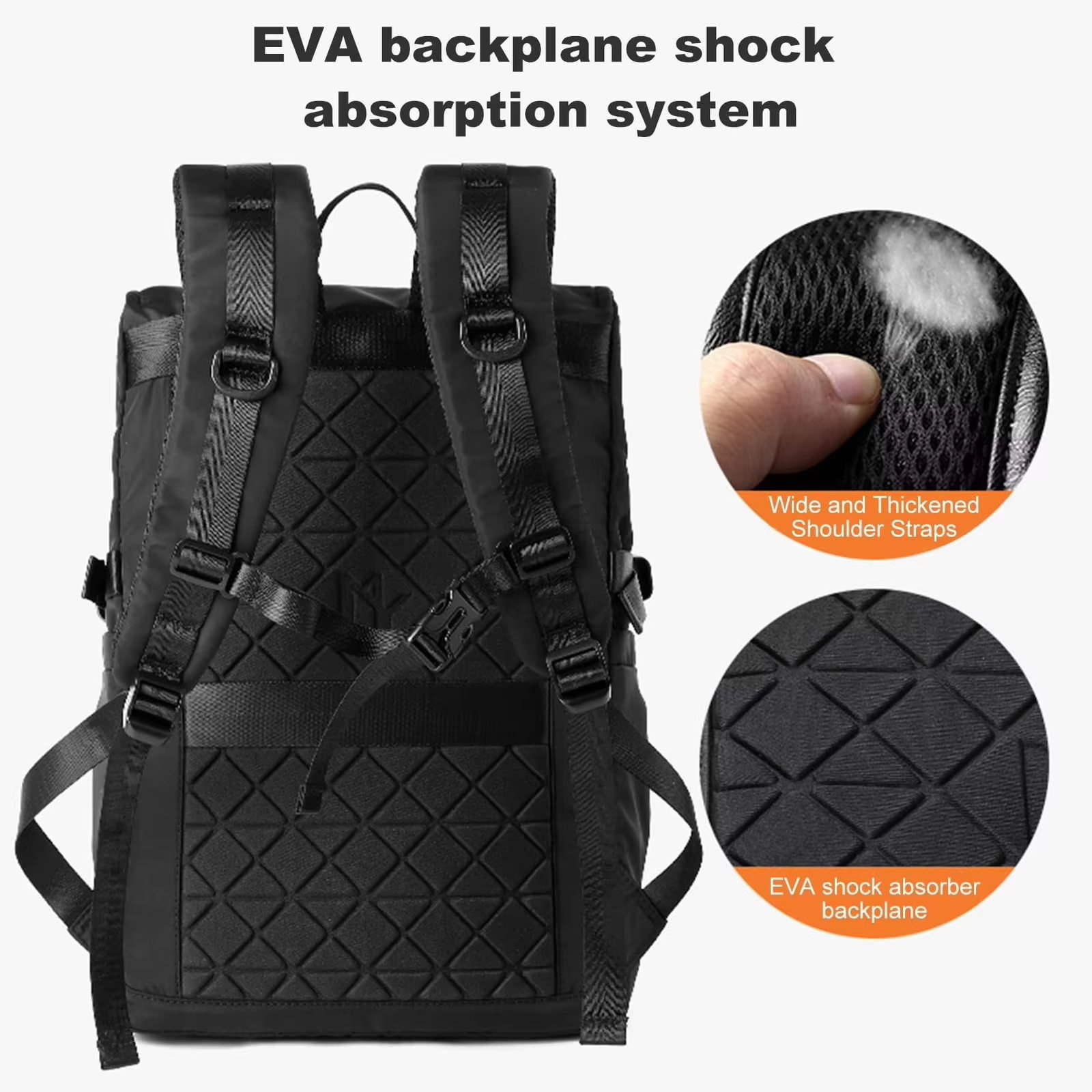 Anti-Theft Water-Resistant Large Capacity Expandable Outdoor Oxford Roll Top Backpack product detail