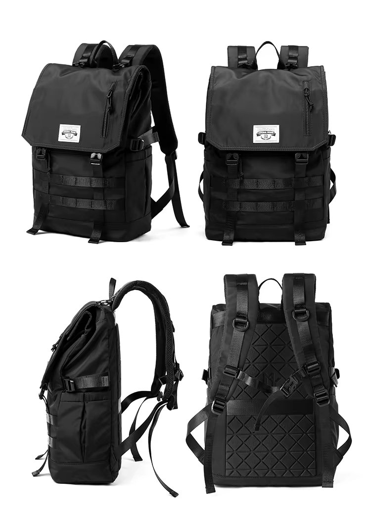 Anti-Theft Water-Resistant Large Capacity Expandable Outdoor Oxford Roll Top Backpack product detail